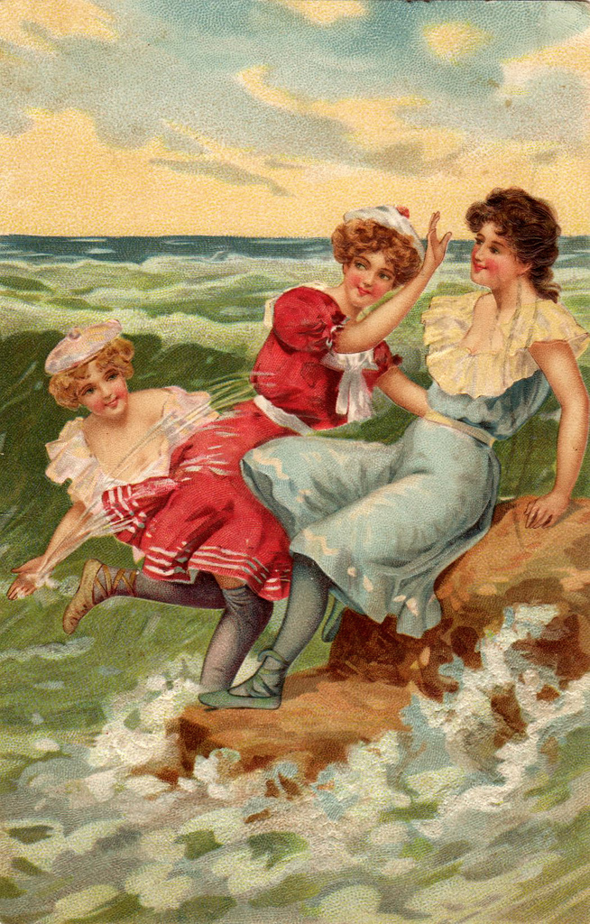 Пастель Пляж красоты (Почтовая открытка 1909 года)