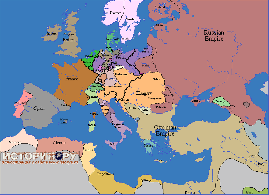 Хронология Европы в картах, 1830 год