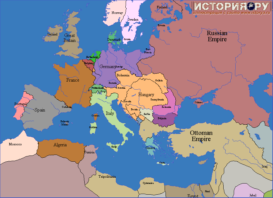 Хронология Европы в картах, 1908 год