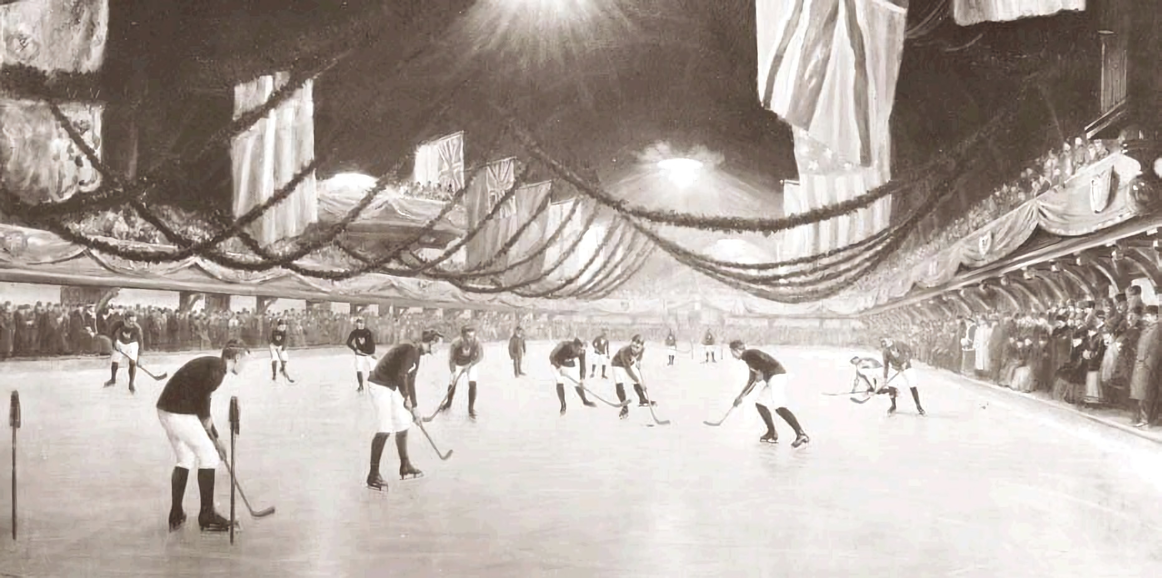 Хоккейный матч 1893 года на катке Виктория в Монреале, Канада