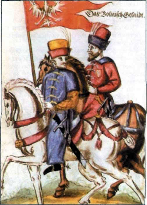 Полъский всадник со штандартом. Рисунок, сделанный около 1570 года. 